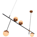 Pendente Bille Cobre 4 Globos de Vidro para G9 16575/4 PT/CB ST1610-Usina Design-Starlumen