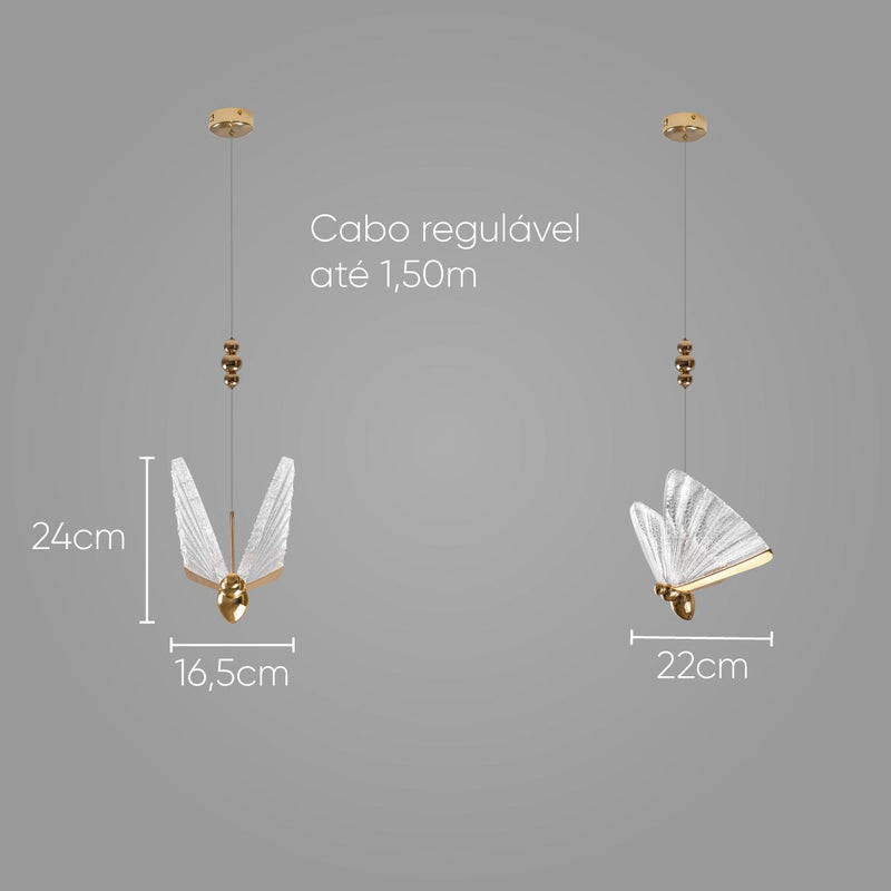 Pendente Borboleta 6W 3000K DCD00251 Sindora ST2653-Starlumen-