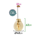 Pendente Caju Vidro 48x63cm 3xE27 Bella Iluminação RZ001EL St1882-Bella Iluminação-Starlumen