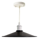 Pendente Chapéu Chinês Metal Cúpula Preta 26cm E27 St1375-Branco-Starlumen-