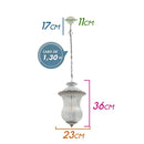 Pendente Colonial Branco Metal Vidro Canelado PD8173-2WL-WH St1754-Starlux-Starlumen