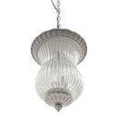 Pendente Colonial Branco Metal Vidro Canelado PD8173-2WL-WH St1754-Starlux-Starlumen