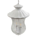 Pendente Colonial Branco Metal Vidro Canelado PD8173-2WL-WH St1754-Starlux-Starlumen