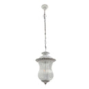 Pendente Colonial Branco Metal Vidro Canelado PD8173-2WL-WH St1754-Starlux-Starlumen