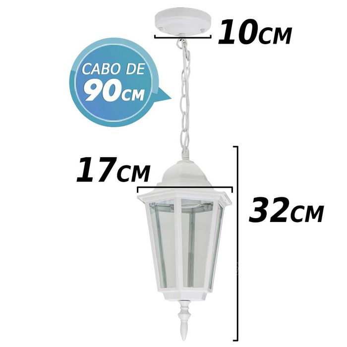 Pendente Colonial Vintage Retro E27 em Alumínio SWT - AC204T St204t-Starlumen-