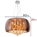 Pendente Cristal Bella Soho Cobre 50cm para 6 lâmpadas G9 Pd001CO St576-Bella Iluminação-Starlumen