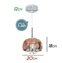 Pendente Cristal Soho Cobre 20cm 1xG9 Bella PD007CO ST482-Bella Iluminação-Starlumen
