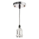 Pendente Tubo Cilindro Metal Soquete E27 Cordão DS2345 St1374-Cromado
