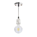 Pendente Tubo Cilindro Metal Soquete E27 Cordão DS2345 St1374-Cromado