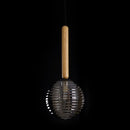 Pendente Eloa Madeira Preto Globo Vidro Smoky ZR136-SKY Starlux ST2603-Starlux-Starlumen