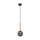 Pendente Eloa Madeira Preto Globo Vidro Smoky ZR136-SKY Starlux ST2603-Starlux-Starlumen