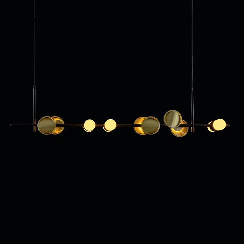 Pendente Estuzzi 55W Preto/ Dourado 3000k Orluce ST2736-Orluce-Starlumen