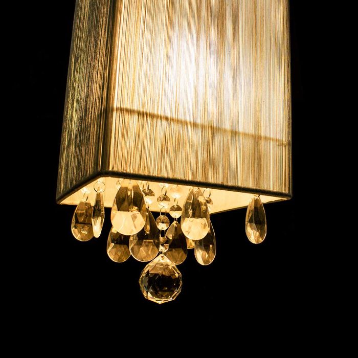 Pendente Fio Seda e Cristal Prata p/ 2x E27 HU2189S Bella ST356
