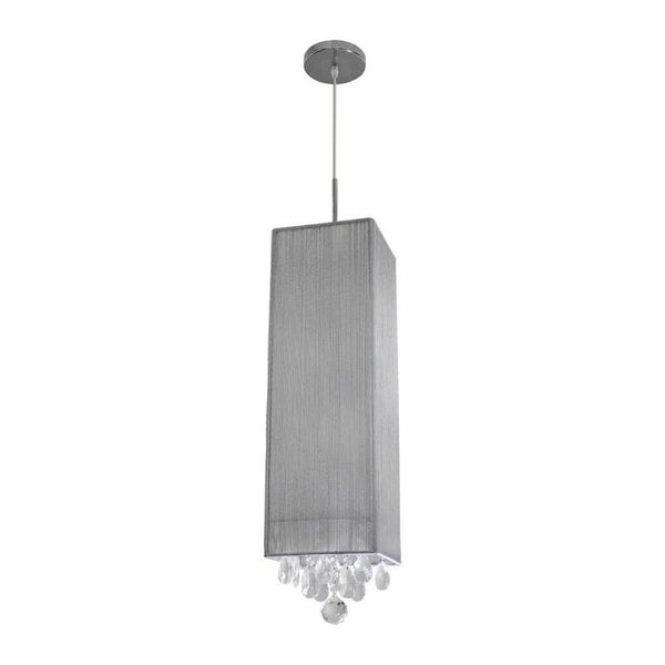 Pendente Fio Seda e Cristal Prata p/ 2x E27 HU2189S Bella ST356