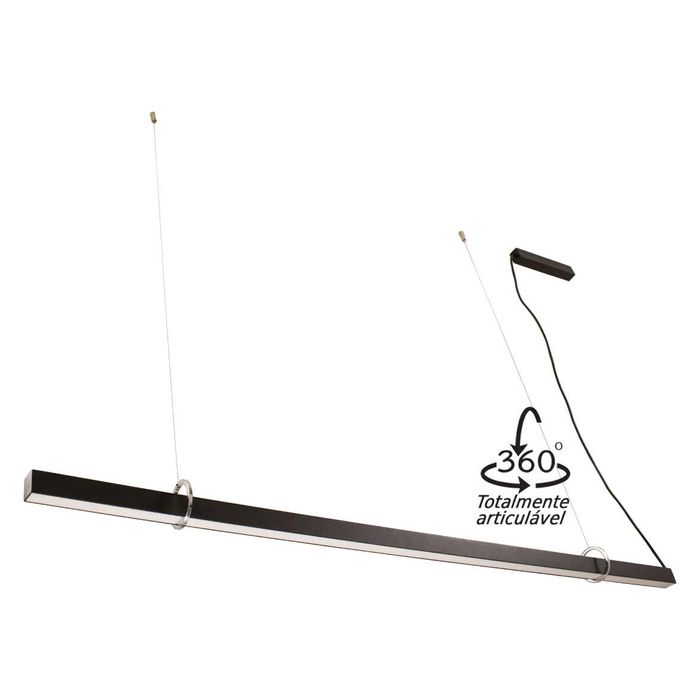 Pendente Fit Preto LED 32W 4400 lumens 662LED3-PT ST1305-Newline-Starlumen