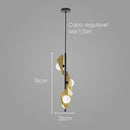 Pendente Floki Preto Ouro Fosco e Branco Globo Vertical para 3x G9 GH-003 Starlux ST2610-Starlux-Starlumen