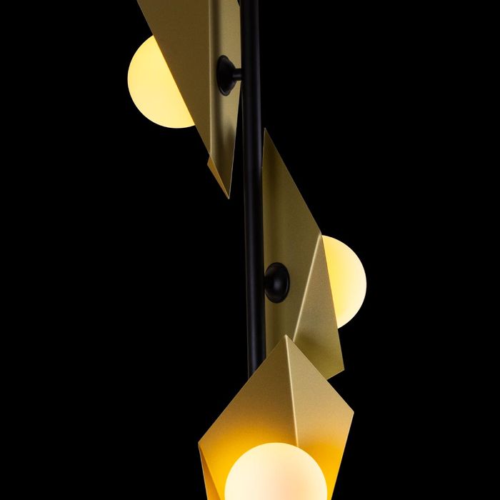Pendente Floki Preto Ouro Fosco e Branco Globo Vertical para 3x G9 GH-003 Starlux ST2610