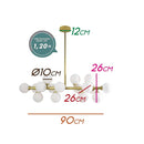 Pendente Grape Dourado 16 Cúpulas Vidro Leitoso ZR034-DO-W St1758-Starlux-Starlumen