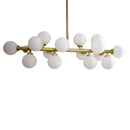 Pendente Grape Dourado 16 Cúpulas Vidro Leitoso ZR034-DO-W St1758-Starlux-Starlumen