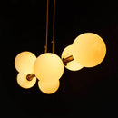 Pendente Grape Ouro 6 Globos Brancos Starlux ZR085-WGD St2109-Starlux-Starlumen