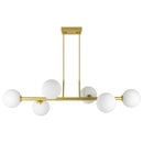 Pendente Grape Ouro 6 Globos Brancos Starlux ZR085-WGD St2109-Starlux-Starlumen