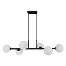 Pendente Grape Preto 6 Globos Brancos Starlux ZR085-WBK St2109-Starlux-Starlumen