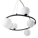 Pendente Grape Preto 6 Globos De Vidro Starlux ZR083-BK St2076-Starlux-Starlumen