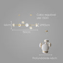 Pendente Heidi Ouro e Branco para 6x E27 LT007-WH Starlux ST2571-Starlux-Starlumen