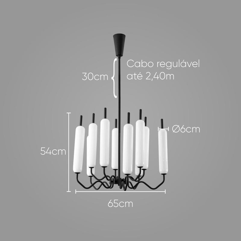 Pendente Isis Preto LED 80W ZR117- BK Starlux ST2674-Starlux-Starlumen