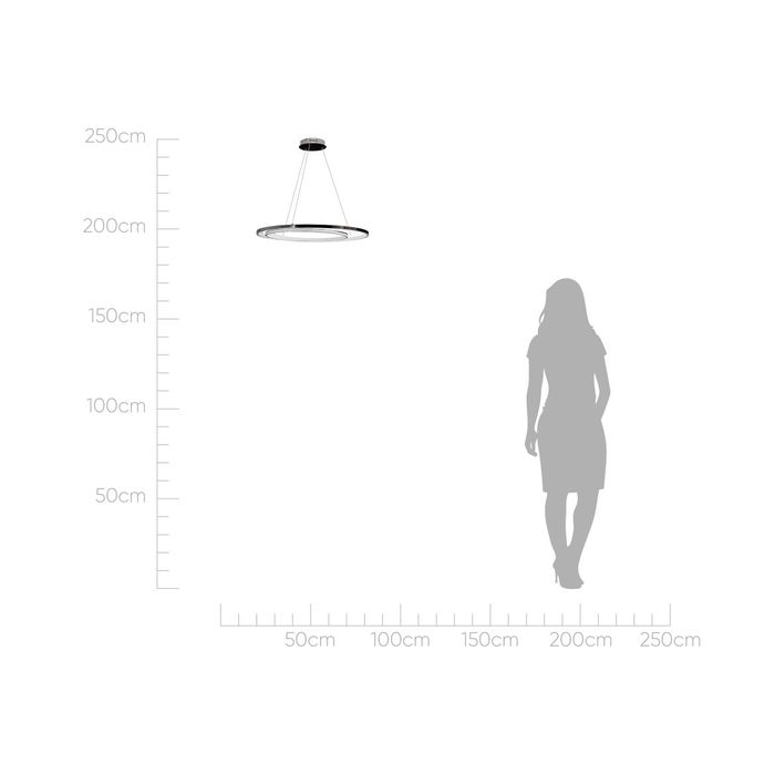 Pendente Loop Cromado e Branco 62cm LED 48W Hm009CR Bella ST2552-Bella Iluminação-Starlumen