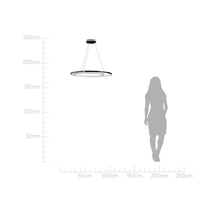 Pendente Loop Cromado e Branco Led 76W 3000k Hm010CR Bella ST2542-Bella Iluminação-Starlumen