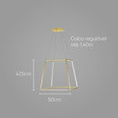 Pendente Lucca Ouro Fosco LED Branco Quente ZR101-WGD Starlux ST2624-Starlux-Starlumen