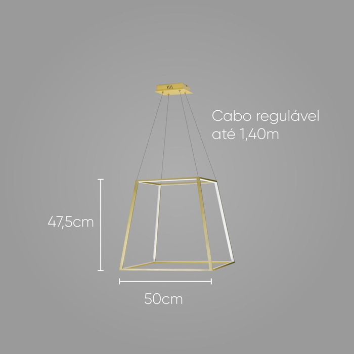 Pendente Lucca Ouro Fosco LED Branco Quente ZR101-WGD Starlux ST2624-Starlux-Starlumen