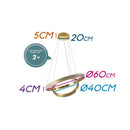 Pendente Lustre 2 Aneis Durado-Fosco LED 50W DCD01606 Sindora ST2119-Sindora-Starlumen