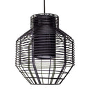 Pendente Lustre Net Bella Preto Com Metal Aramado E Tecido Ø32cm Lanterna Chinesa E-27 PD015S St1357-Bella Iluminação-Starlumen