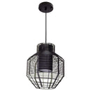 Pendente Lustre Net Bella Preto Com Metal Aramado E Tecido Ø32cm Lanterna Chinesa E-27 PD015S St1357-Bella Iluminação-Starlumen