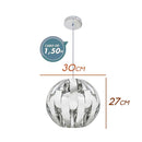 Pendente Lustre Oslo Em Acrilico 30cm 1E27 Cromado QPD1251-CR St562-Quality-Starlumen