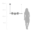 Pendente Malu Preto Fosco e Smoky 100 Cm Para 3x G9 ZR126 Starlux ST2616-Starlux-Starlumen