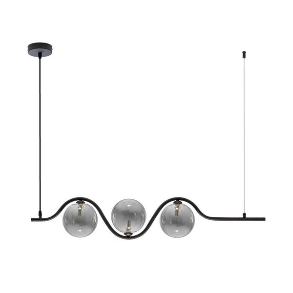 Pendente Malu Preto Fosco e Smoky 100 Cm Para 3x G9 ZR126 Starlux ST2616-Starlux-Starlumen