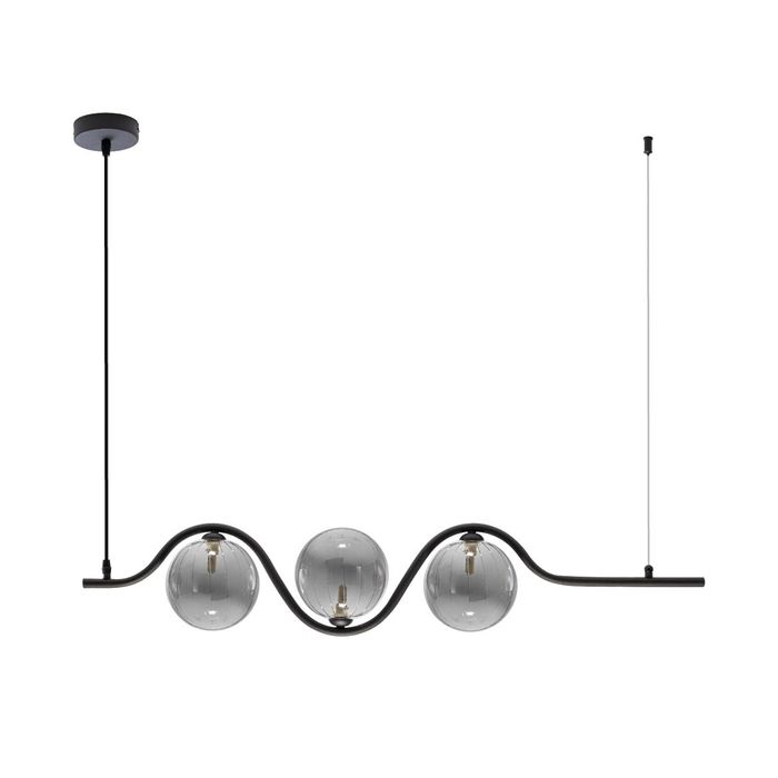 Pendente Malu Preto Fosco e Smoky 100 Cm Para 3x G9 ZR126 Starlux ST2616-Starlux-Starlumen