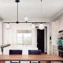 Pendente Mesh Preto 4 Globos Brancos Vidro Quality PD1328PT-BR St2110-Quality-Starlumen