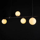 Pendente Mesh Preto 4 Globos Brancos Vidro Quality PD1328PT-BR St2110-Quality-Starlumen