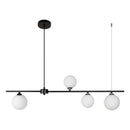 Pendente Mesh Preto 4 Globos Brancos Vidro Quality PD1328PT-BR St2110-Quality-Starlumen