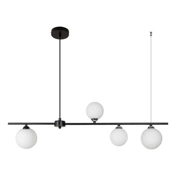 Pendente Mesh Preto 4 Globos Brancos Vidro Quality PD1328PT-BR St2110-Quality-Starlumen