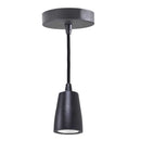 Pendente Metal Maciço Cabo Encapado Vintage E27 DS2326 St942-Preto-Starlumen-