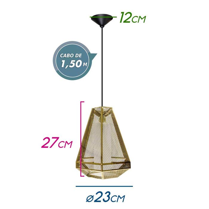 Pendente Metal Ouro Alto MD21368-1-230 St1740
