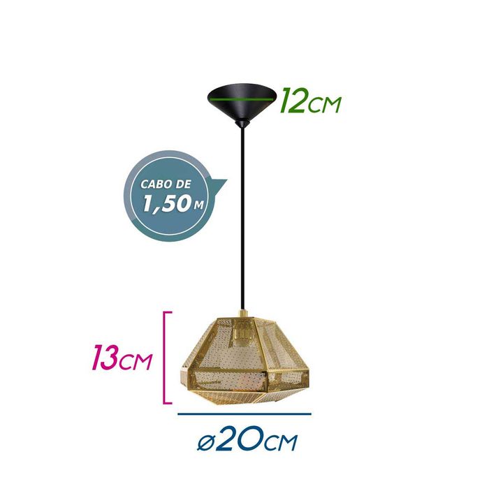 Pendente Metal Ouro Baixo MD21368-1-200 St1740