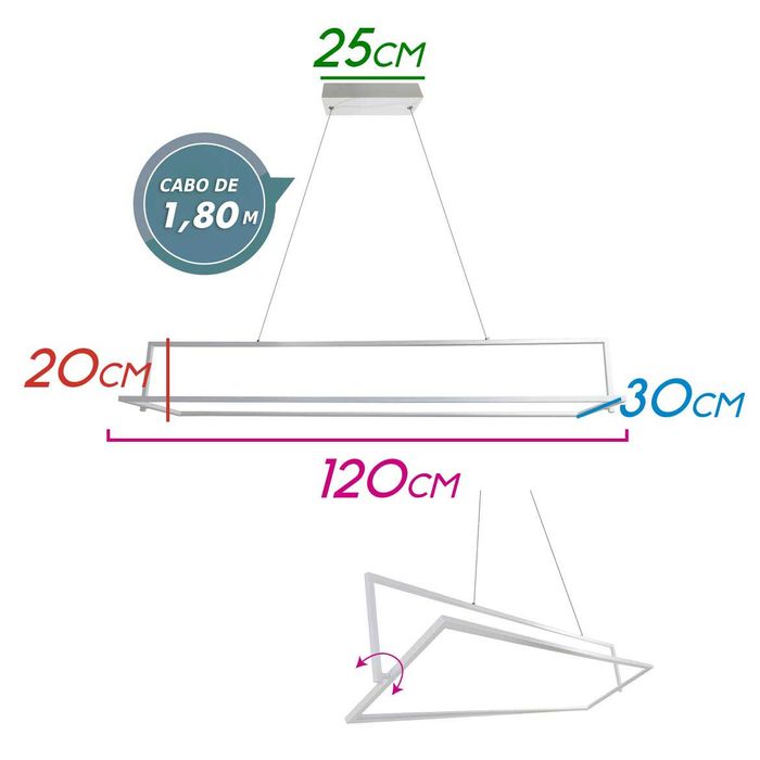 Pendente Mila Geométrico LED Integrado 55W 2700k MW2719-120 ST1779-Starlux-Starlumen