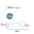 Pendente Moderno Zig Bella 52W Branco TP002 Bella ST1544-Bella Iluminação-Starlumen