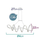 Pendente Moderno Zig Branco TP003 84cm 73W 3000k Bella ST1513-Bella Iluminação-Starlumen